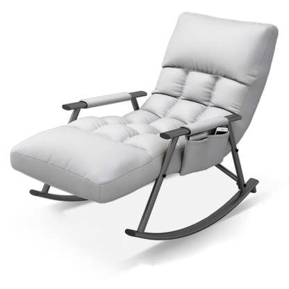 Nordic Curved Fabric Metal Rocking Chair