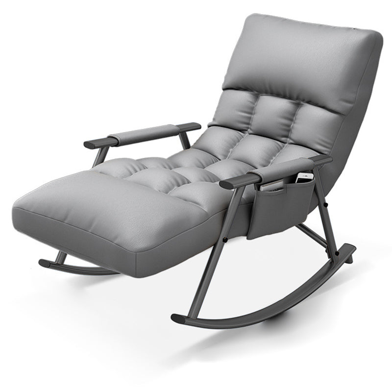 Nordic Curved Fabric Metal Rocking Chair