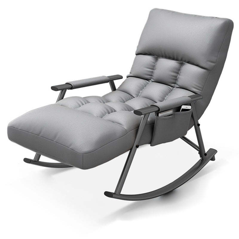 Nordic Curved Fabric Metal Rocking Chair