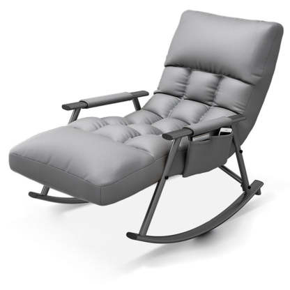 Nordic Curved Fabric Metal Rocking Chair