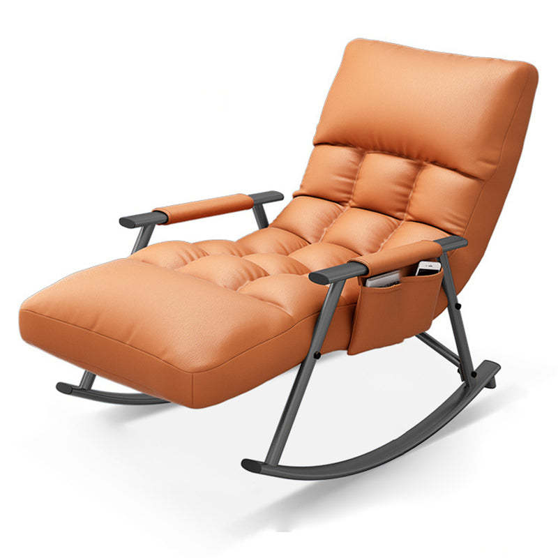 Nordic Curved Fabric Metal Rocking Chair