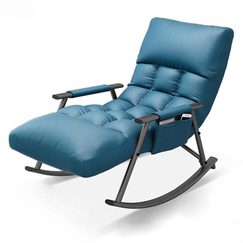 Nordic Curved Fabric Metal Rocking Chair