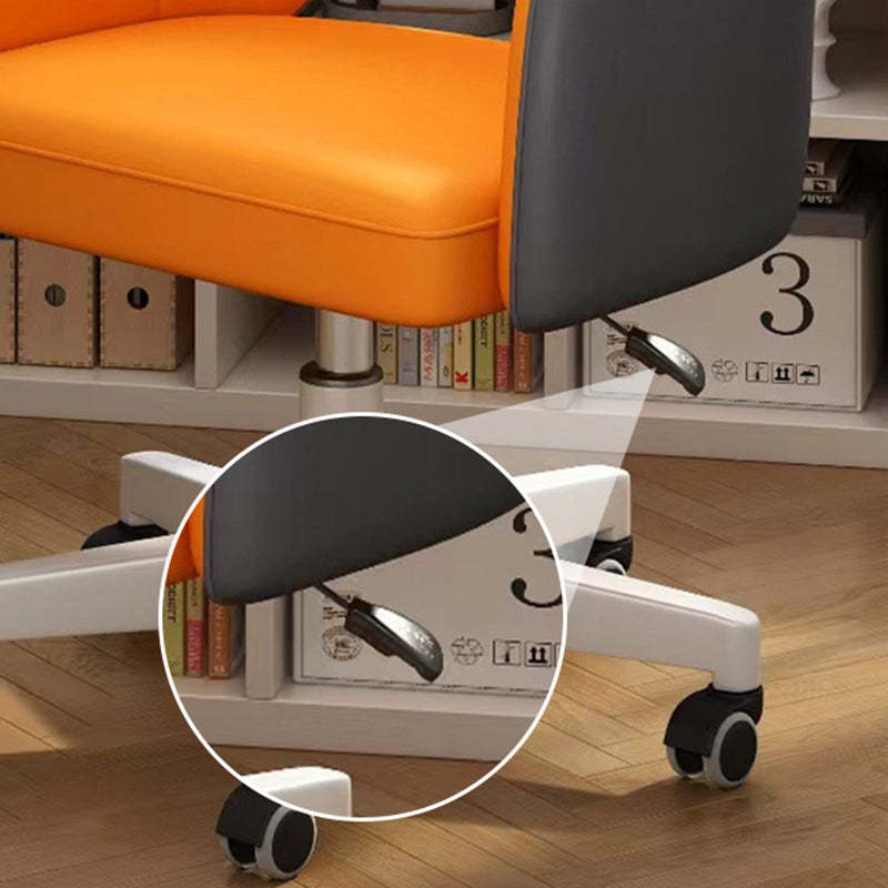 Minimalist Curved Leather Swivel Desk Chair
