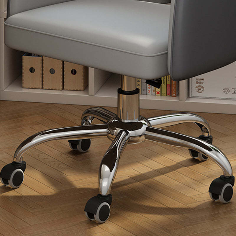 Minimalist Curved Leather Swivel Desk Chair
