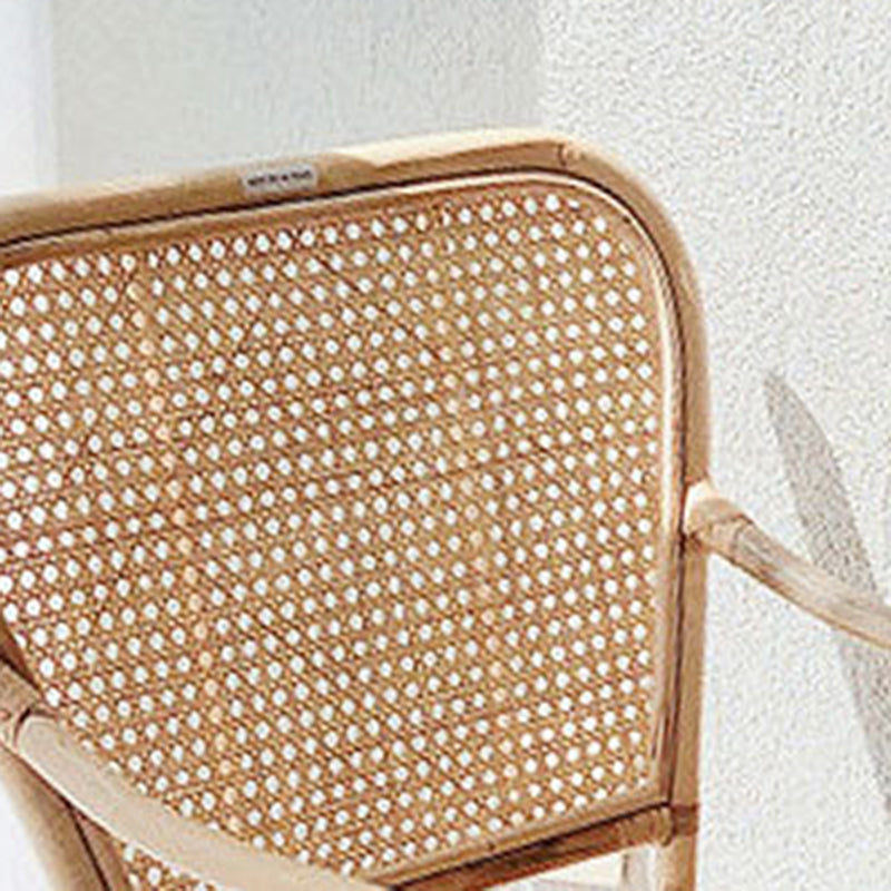 Retro Woven Rattan Dining Chair Armrest