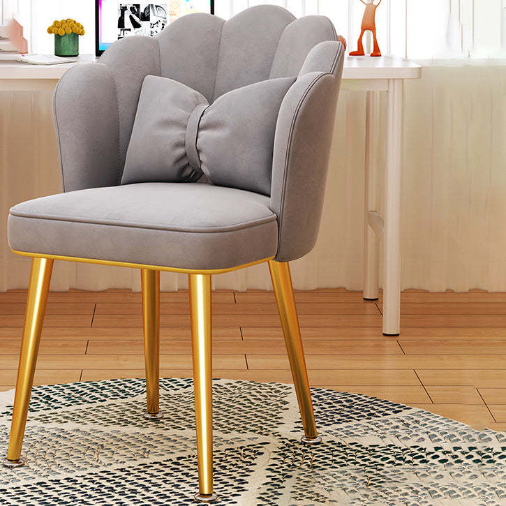 Nordic Velvet Scallop Vanity Stool