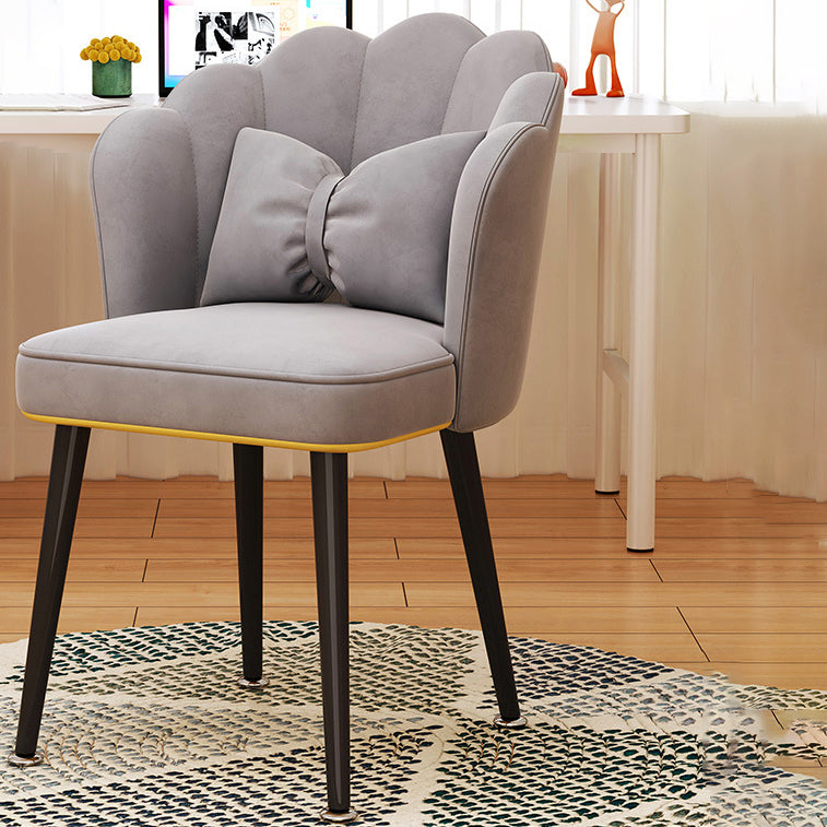 Nordic Velvet Scallop Vanity Stool