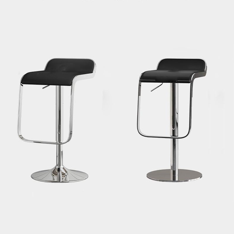 Scandinavian PU Leather Low-Back Bar Stool