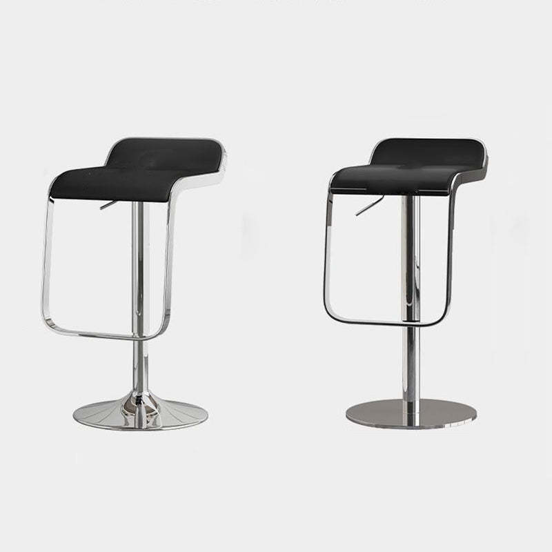 Scandinavian PU Leather Low-Back Bar Stool