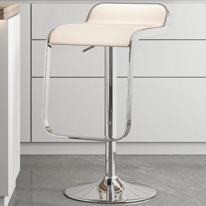 Scandinavian PU Leather Low-Back Bar Stool