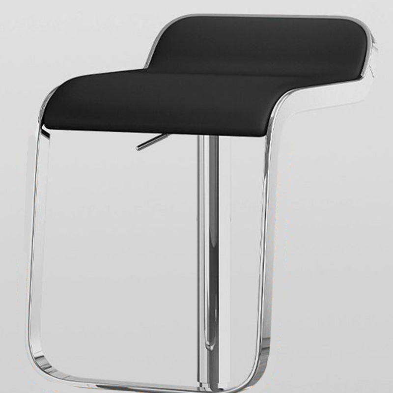 Scandinavian PU Leather Low-Back Bar Stool — Blue