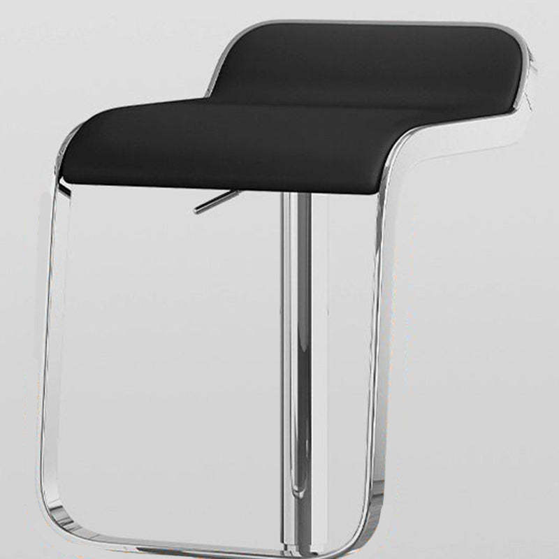 Scandinavian PU Leather Low-Back Bar Stool — Blue