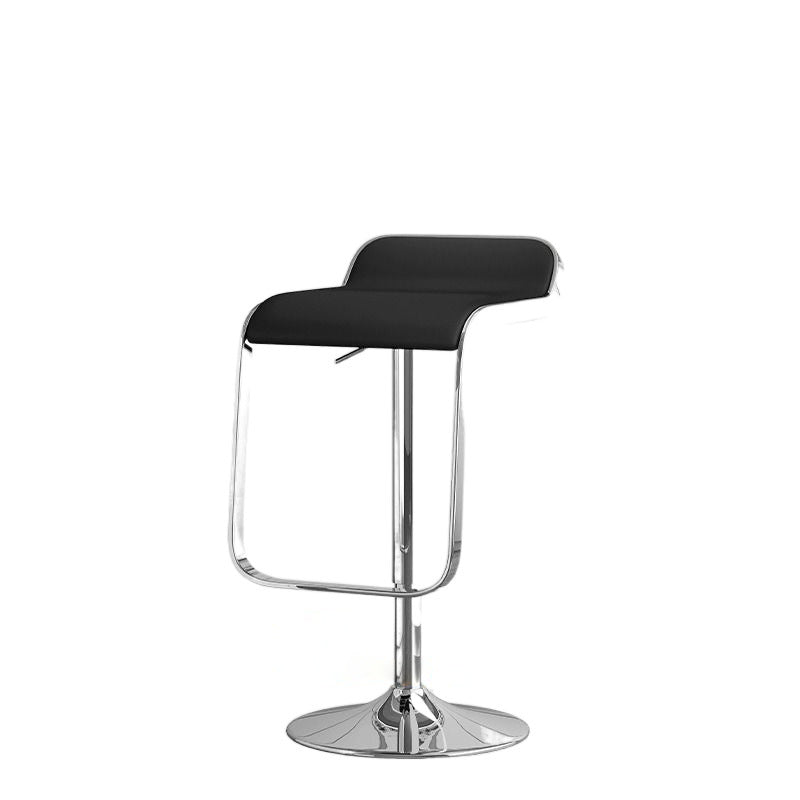 Scandinavian PU Leather Low-Back Bar Stool
