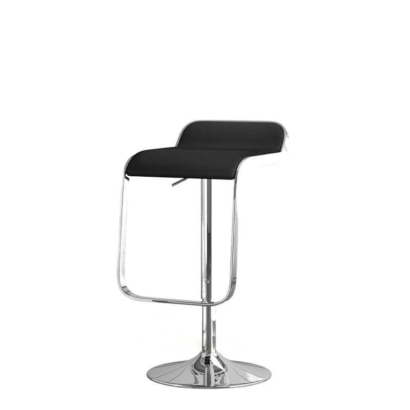 Scandinavian PU Leather Low-Back Bar Stool