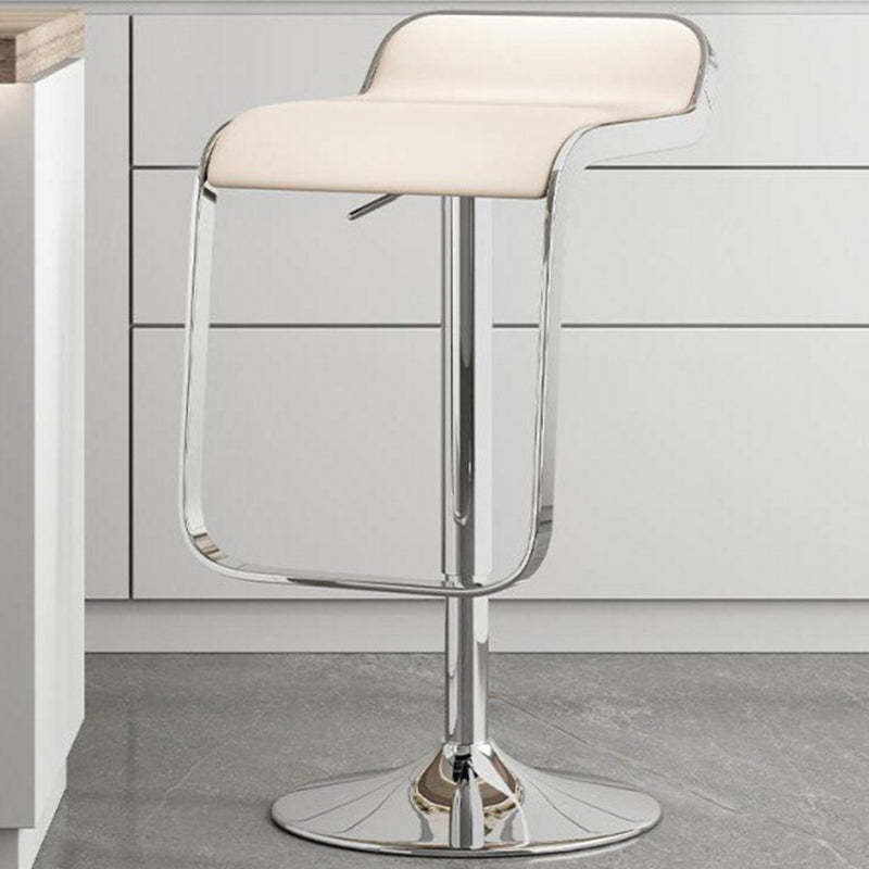 Scandinavian PU Leather Low-Back Bar Stool