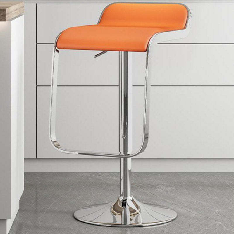Scandinavian PU Leather Low-Back Bar Stool