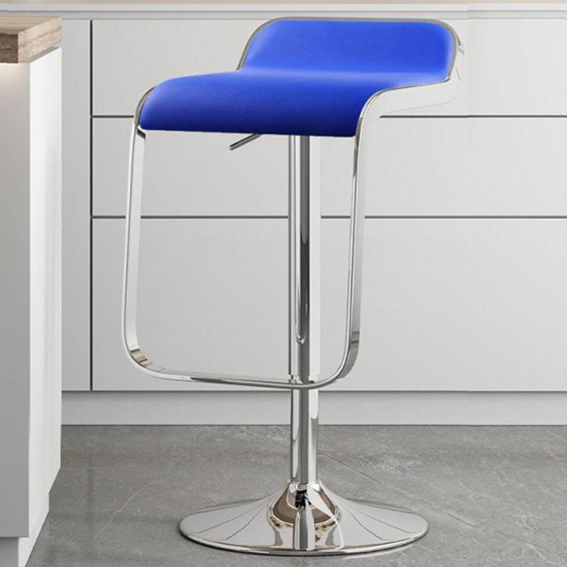 Scandinavian PU Leather Low-Back Bar Stool