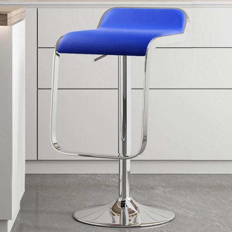 Scandinavian PU Leather Low-Back Bar Stool