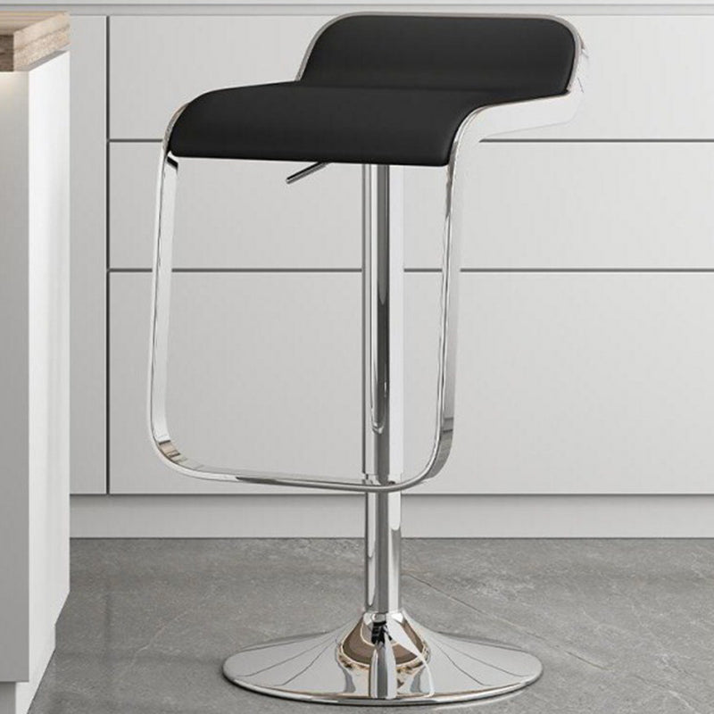 Scandinavian PU Leather Low-Back Bar Stool
