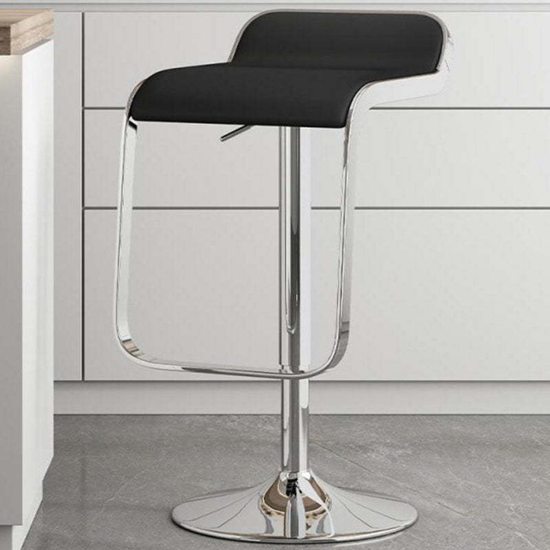 Low-back leather bar & counter stools for kitchen — 28.7" H x 15.2" Dia x 15.7" L / Black