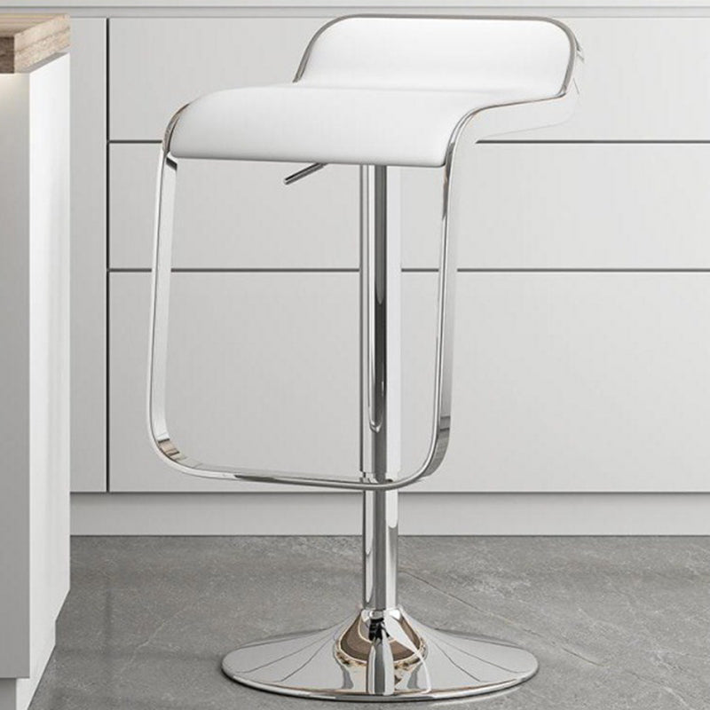 Scandinavian PU Leather Low-Back Bar Stool