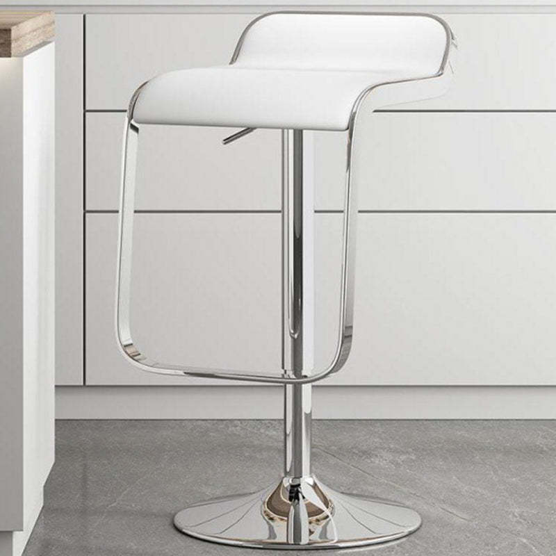 Scandinavian PU Leather Low-Back Bar Stool