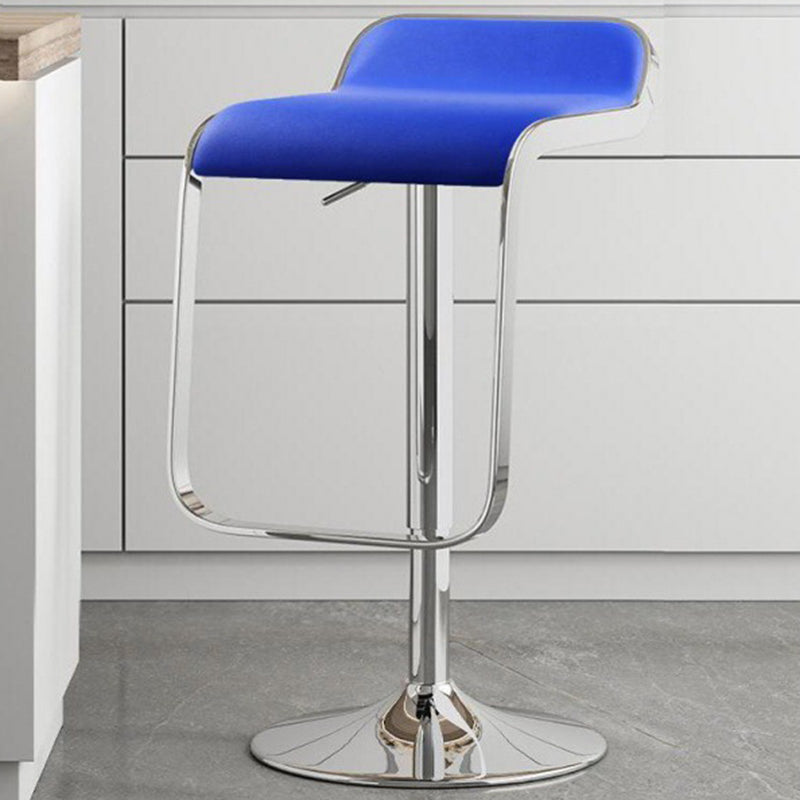 Scandinavian PU Leather Low-Back Bar Stool