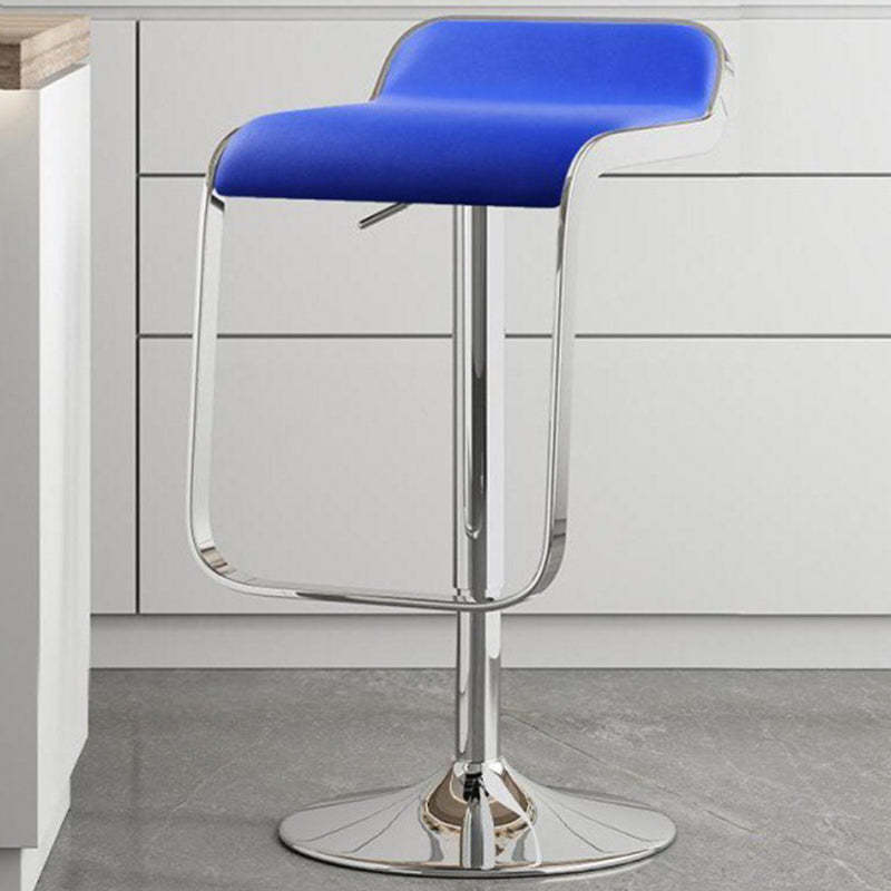 Scandinavian PU Leather Low-Back Bar Stool