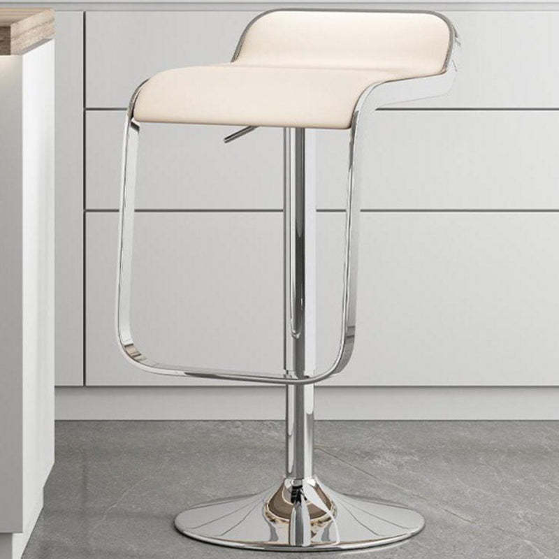 Scandinavian PU Leather Low-Back Bar Stool