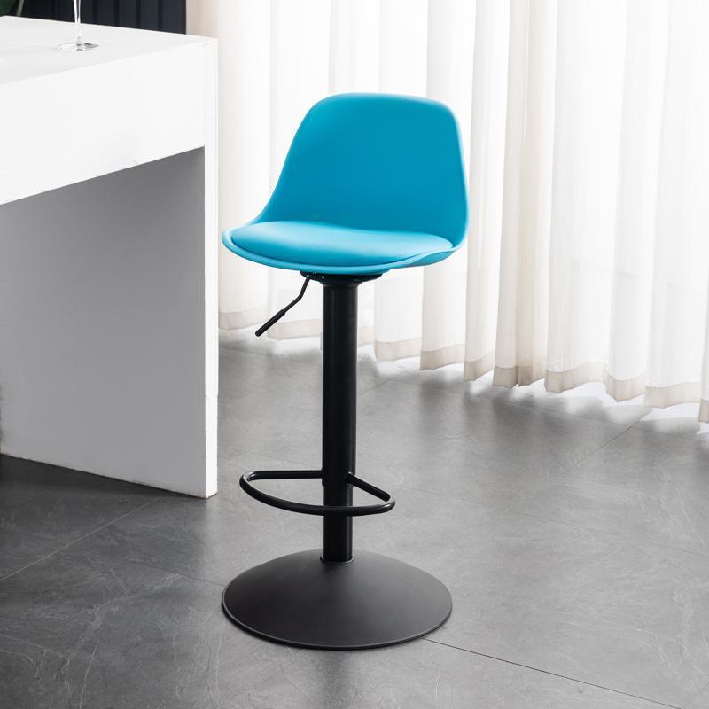 Scandinavian Curved PU Leather Adjustable Swivel Bar Stool