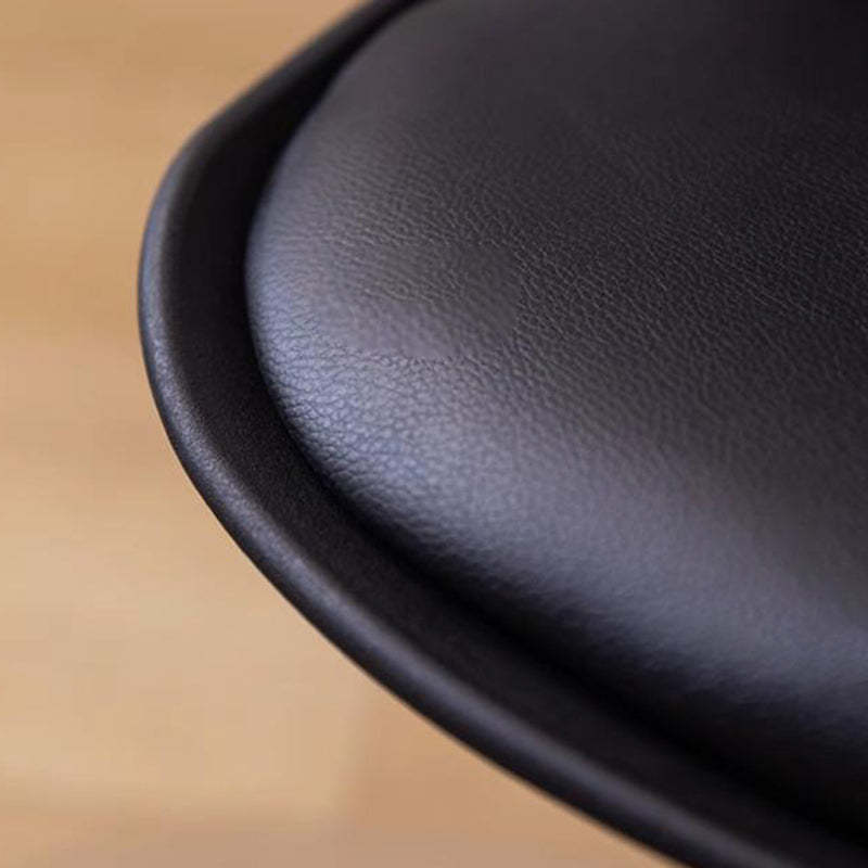 Scandinavian Curved PU Leather Adjustable Swivel Bar Stool — A - Blue Seat