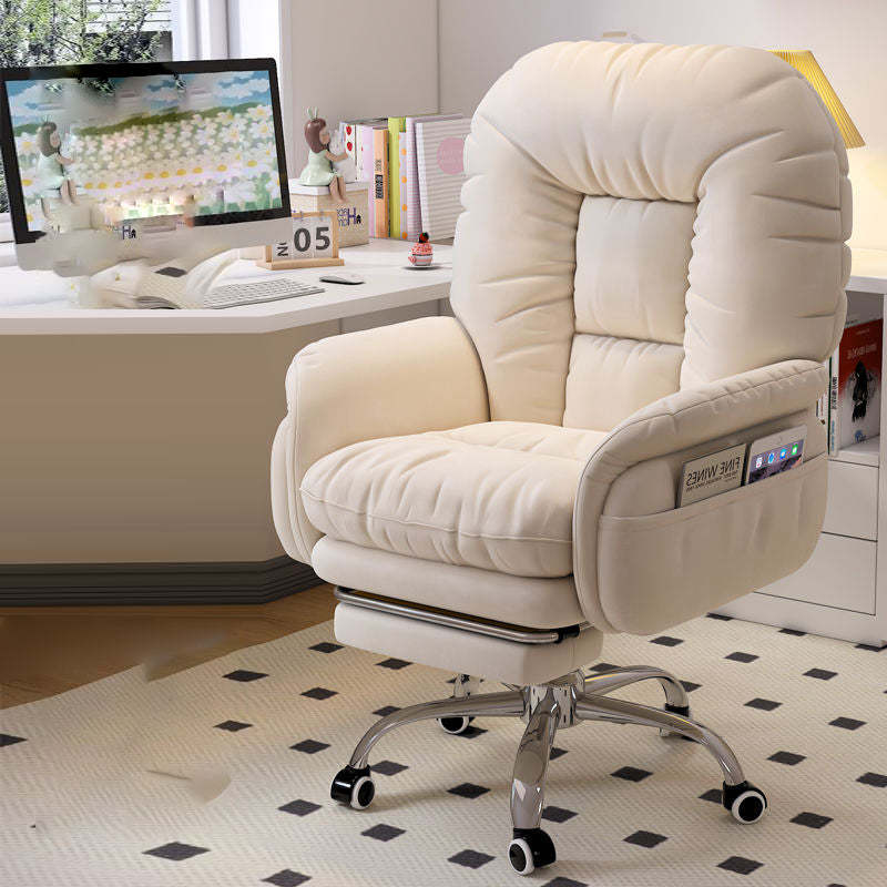 Nordic Fabric Upholstered Adjustable Desk Chair — Pink