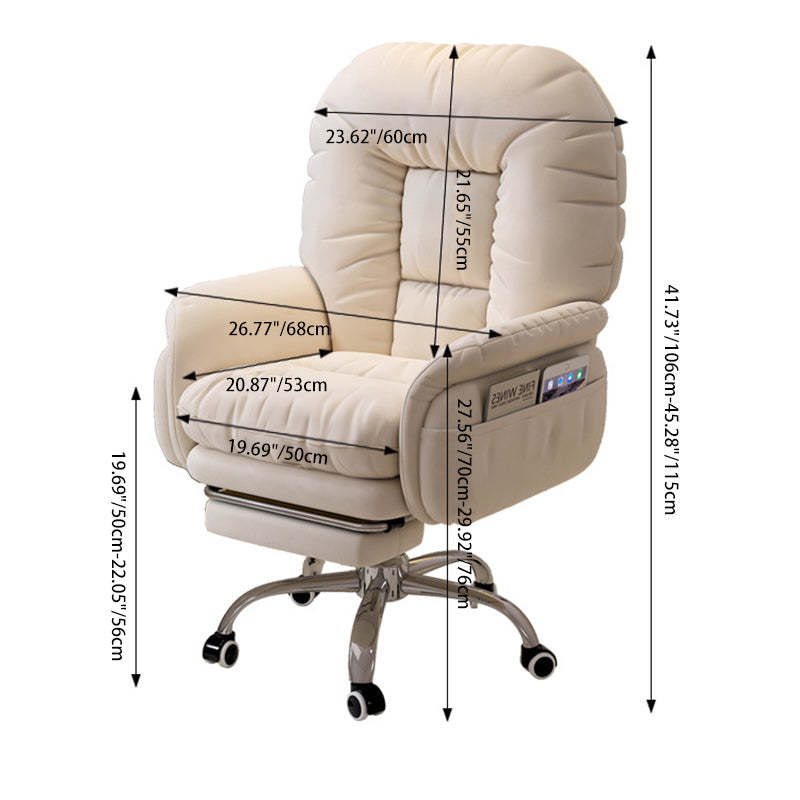 Nordic Fabric Upholstered Adjustable Desk Chair — Gray