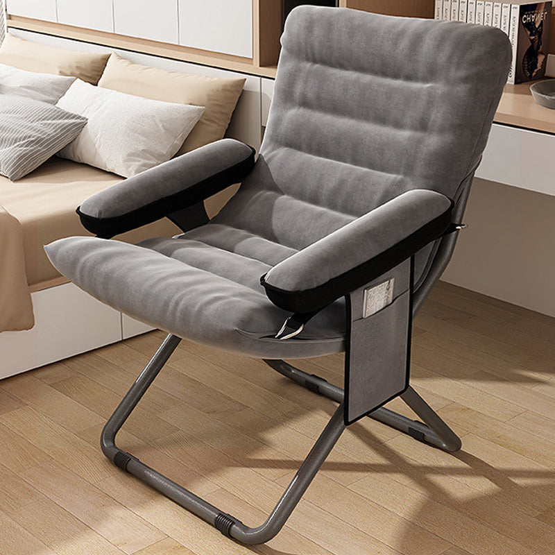 Nordic Curved Velvet Recliner with Adjustable Backrest