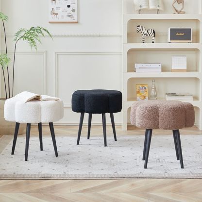 Cloud Lambswool Steel Low Stool