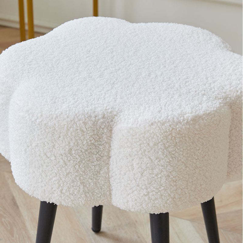 Cloud Lambswool Steel Low Stool — Khaki