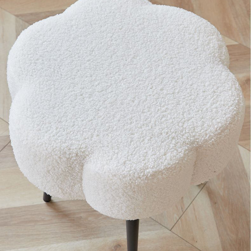 Cloud Lambswool Steel Low Stool — Blue
