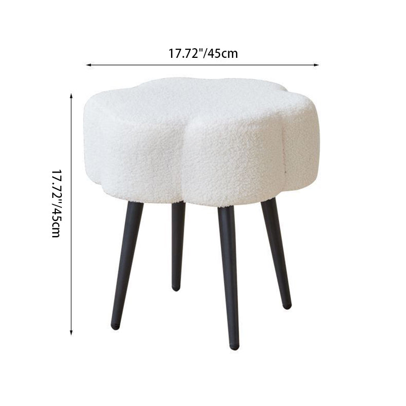 Cloud Lambswool Steel Low Stool — Pink