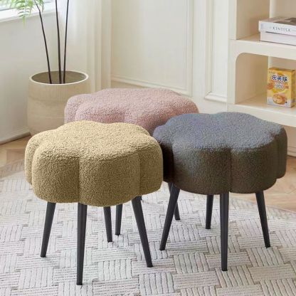 Cloud Lambswool Steel Low Stool