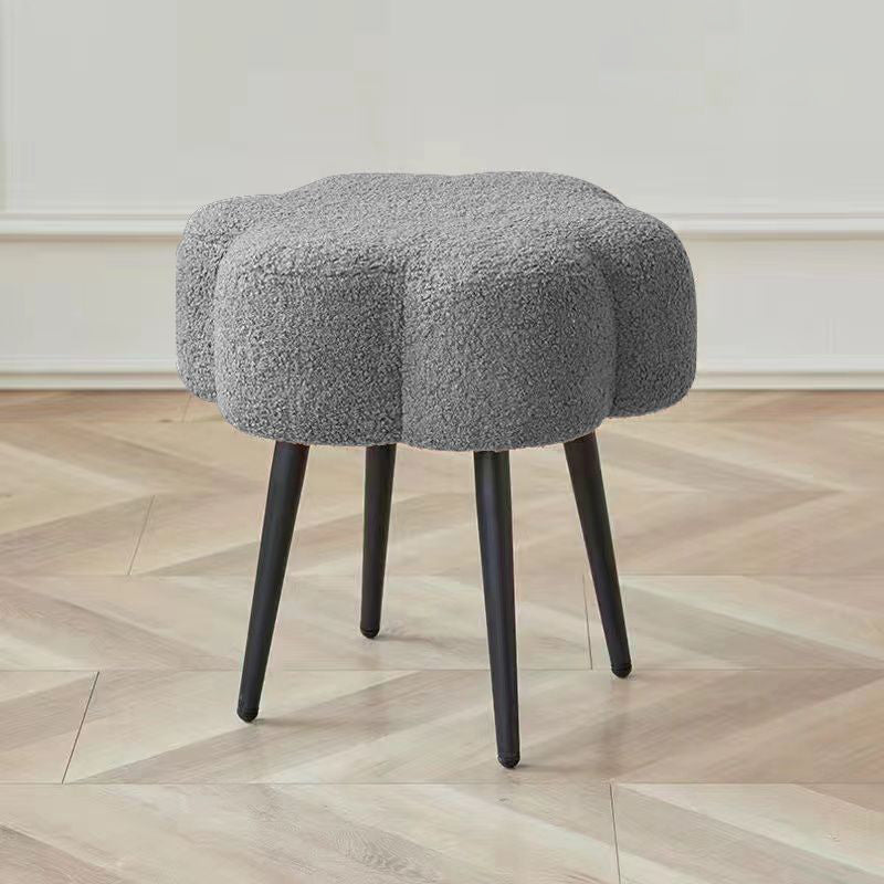 Cloud Lambswool Steel Low Stool — Gray