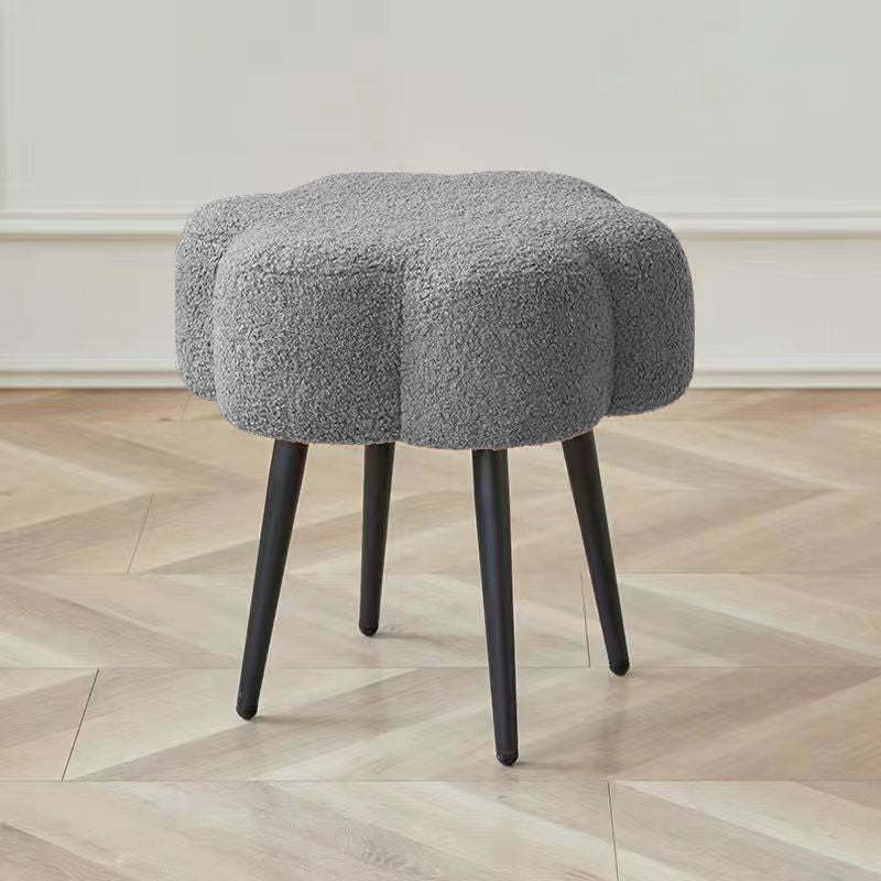 Lambswool cloud steel low stools for bedroom — Gray