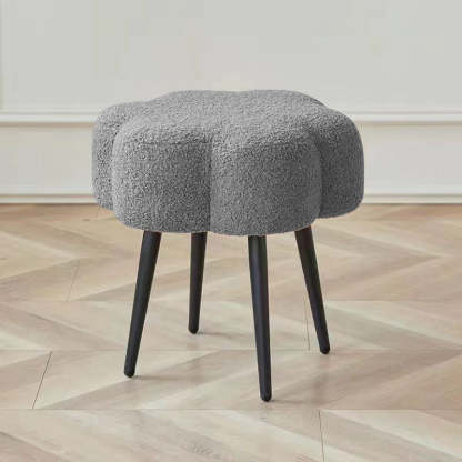 Cloud Lambswool Steel Low Stool — Gray