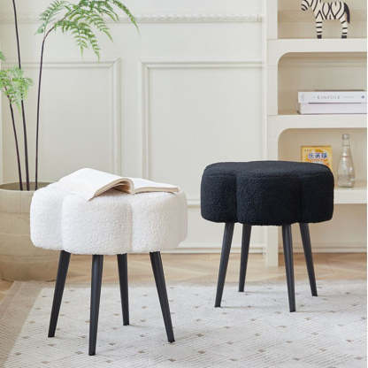 Cloud Lambswool Steel Low Stool