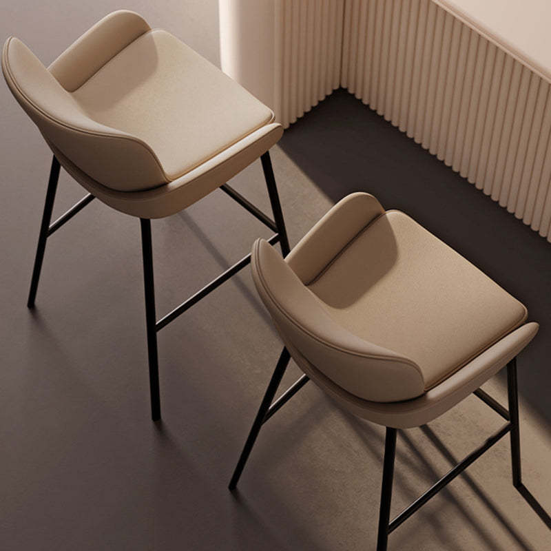 Scandinavian Leather Iron High Bar Stool