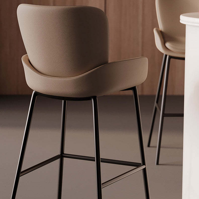 Scandinavian Leather Iron High Bar Stool