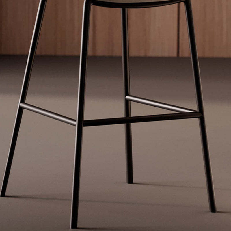 Scandinavian Leather Iron High Bar Stool
