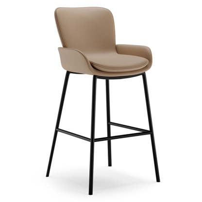Scandinavian Leather Iron High Bar Stool