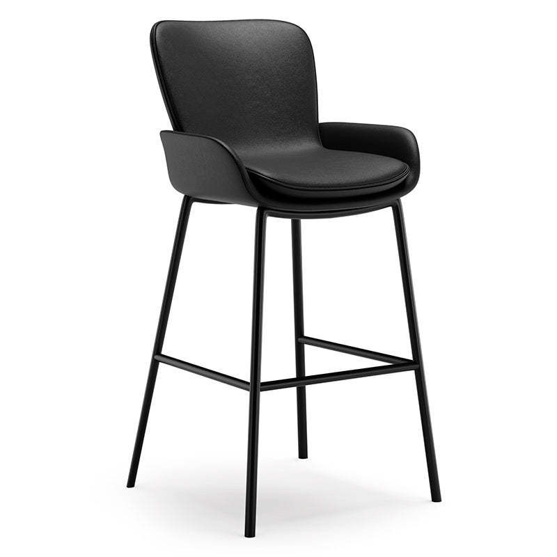 Scandinavian Leather Iron High Bar Stool