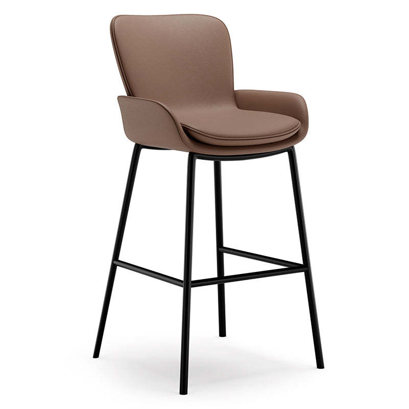 Scandinavian Leather Iron High Bar Stool