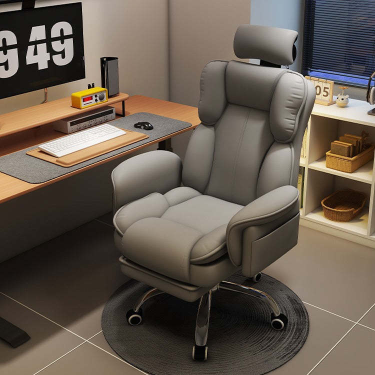 Contemporary Square Fabric Adjustable Gaming Chair — Dark Gray Tech Fabric Upholstered / Headrest & Footrest & Class-3 Gas Lift